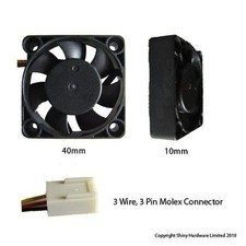 Evercool 40mm 4cm 40 x 40 x 10mm 3 Pin 5 Volt PC Case Fan (HH) EC4010HH05