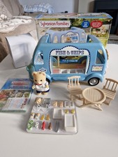 Sylvanian Families Fish & Chips Van Complete Boxed With All Original Packaging