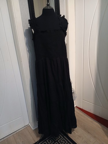 Long black gypsy dress - black, 2xl