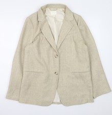 H&M Women Beige Tweed Blazer