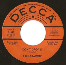 Billy Grammer - Don't Drop It / I Saw Your Face In The Moon (7", Promo)