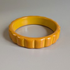 Vintage ART DECO Carved Yellow