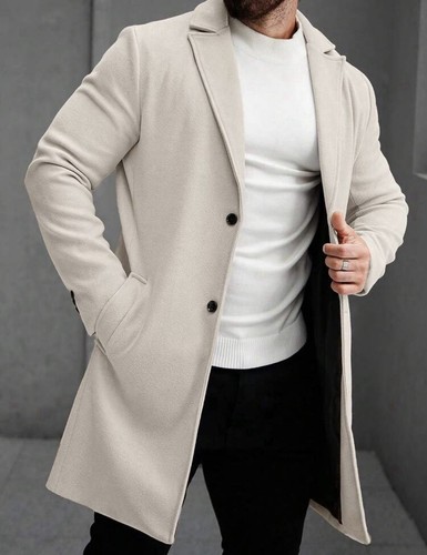Men long fabric coat - men’s,