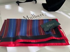 Mulberry England  Ladies Stripe Square Silk Twill Scarf  & Gift Box :  Brand new