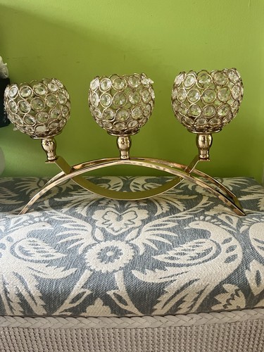 Rose gold metal candelabra - metal,