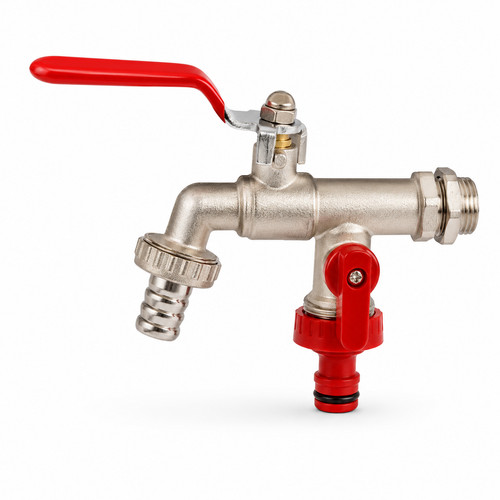 Brass lever garden tap - lever,