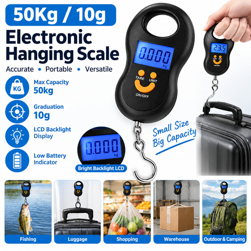50kg digital hanging scale - hanging, lcd