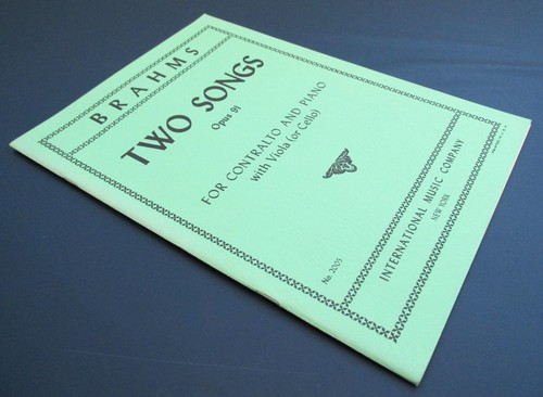 Brahms two songs - two,