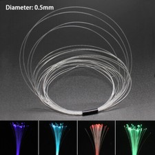 0.5mm Dia Plastic Fiber Optic Cable Silica Core End Glow Led Light Clear DIY