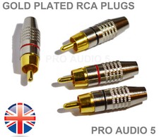 Gold rca phono plugs - gold,