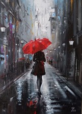 Lady with Red Umbrella –
