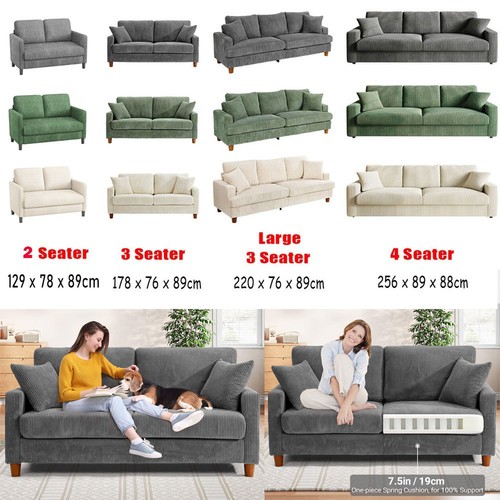 Jumbo cord sofa - 3, seater