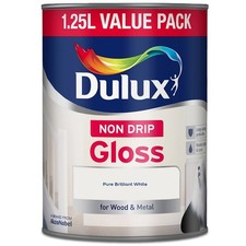 Dulux Non Drip Gloss Pure Brilliant White 1.25 Litre Wood & Metal
