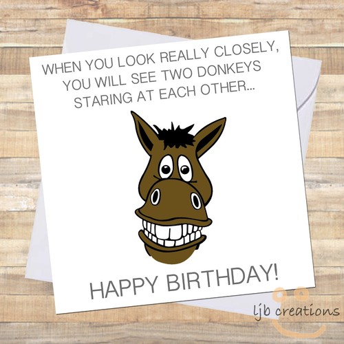 Funny two donkeys - two, birthday