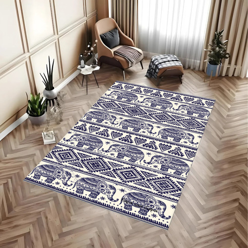 Boho tribal elephant rug - elephant,