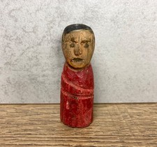 Antique French Wooden Monk Small Carved Figurine Gothic Treen Religious Statue