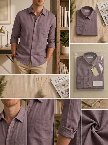 Mens pure linen shirt size - shirt,