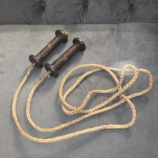 Vintage Bobbin Wooden Skipping Rope fashioned from old Cotton Mill spindles