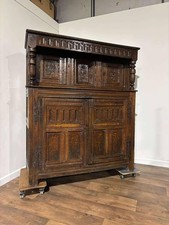 17th Century Oak Deuddarn Court Cupboard