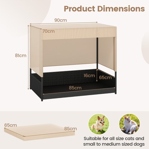 Elevated dog house wicker - dog,
