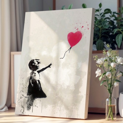 Banksy girl with balloon - with,