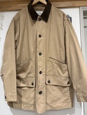 Orvis Classic Natural Barn Coat Jacket with Brown Cord Collar Size XXL 