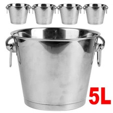 1/2/5X 5L Stainless Steel Champagne Bucket Wine Cooler Party Ice Bucket Durable