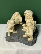 BOMA Inuit Family and Dog Sculpture Group Ornament Canada Resin.