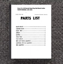 PARTS MANUAL FITS Enco LATHE