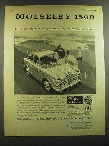 1964 wolseley 1500 car - 1500, ad