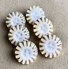 LAST 6 Buttons, Sparkly Gold & Textured White, 18mm, Shank, Matching Set