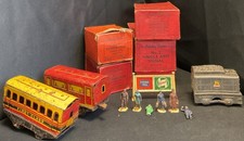 Collection Of Hornby O Gauge Pieces Including Signal Arm, Locomotive & Figures