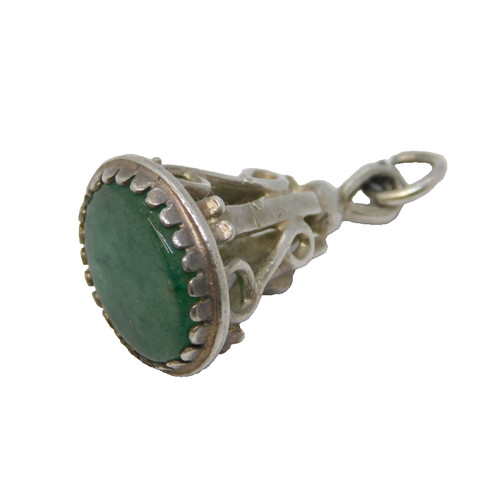 Sterling silver jade - silver, seal
