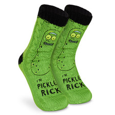 Rick and Morty Slipper Socks, Men Knitted Anti Slip Socks, Warm Fluffy Socks