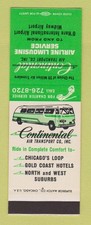 Matchbook Cover - Continental Airport Bus Limo Chicago IL SAMPLE