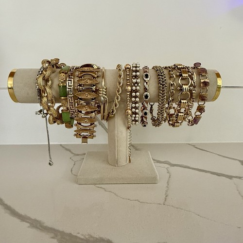 Vintage gold tone bracelet lot - bracelet,
