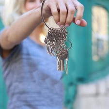 EX Large 98mm Jailers Steel Key Organiser Security,Pubs,Office,Hotel,solid loop