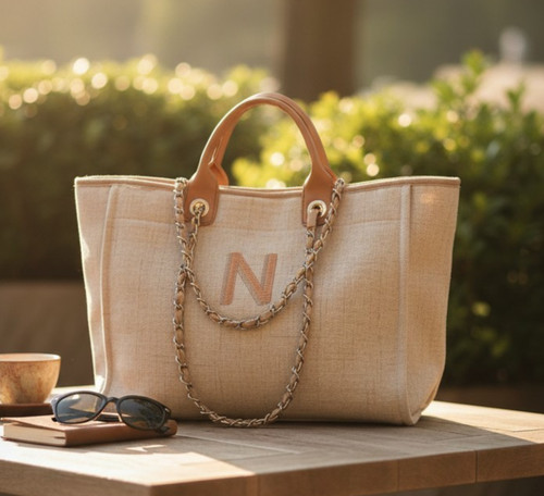 Personalized tweed tote bag - personalized,