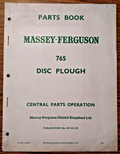 Parts book massey ferguson 765 - massey,