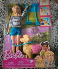 BARBIE • Walk & Potty Pup Doll Puppy and Accessories • DWJ68 