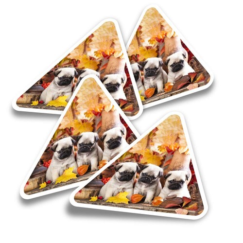 Triangle stickers pug - 4x,