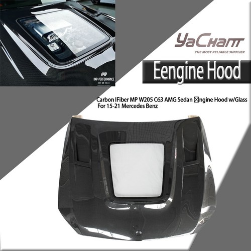 Carbon imp engine hood - hood, w/glass