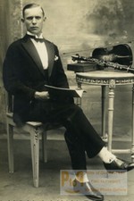 Northern France Amateur Polish? Musician Clarinet? Violin Old Photo 1920