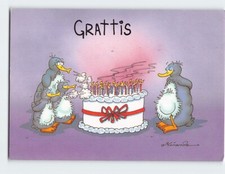 Postcard Grattis with Birds