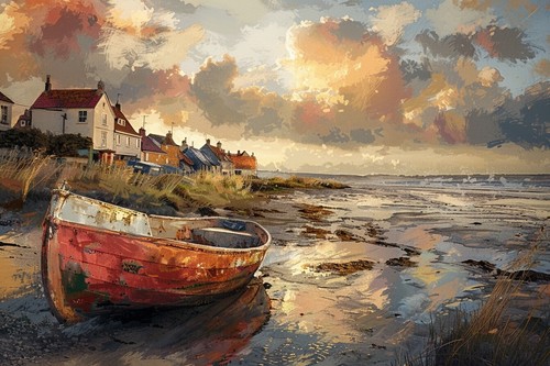 Sunset beach seascape - sunset,