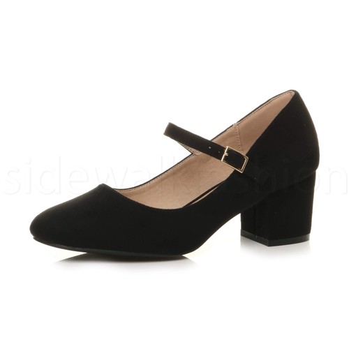 Womens ladies chunky mid heel