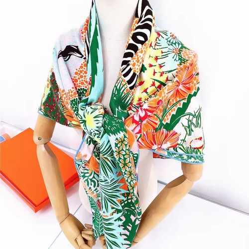 Silk blend green orange - blend,