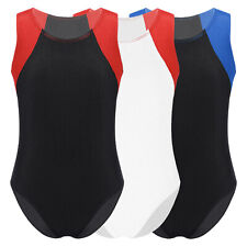 UK Boys Ballet Dance Leotard Gymnastics Sleeveless Bodysuit Workout Competition