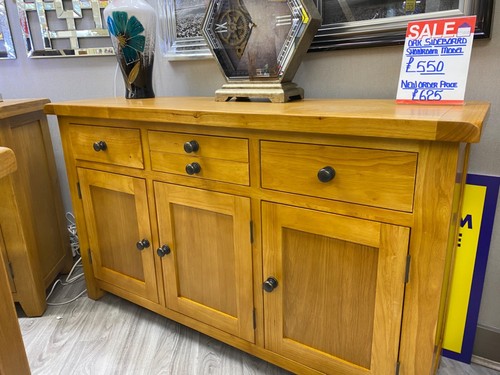 Door drawer oak sideboard - 3-door,