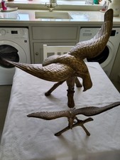 2 cast brass eagle statues (1